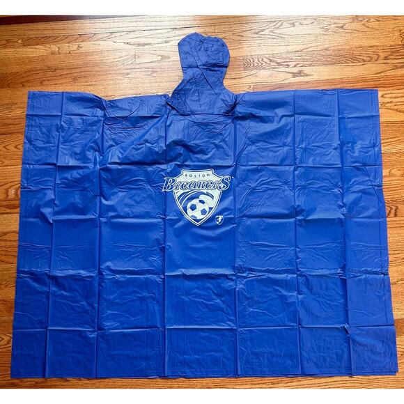 Boston Breakers Blue Aqua Sheen Adult Rain Poncho *New w Tags* - Picture 1 of 6